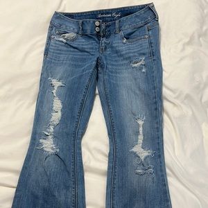 AE Stretch Distressed Flares